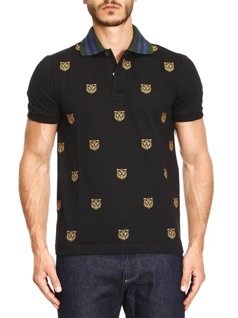 gucci angry tiger shirt|gucci tiger embroidered polo shirt.